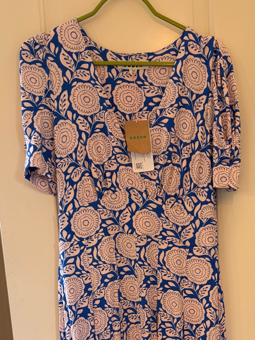 Boden Blue and Blush Floral Dress